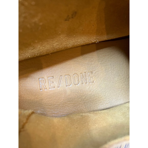 Re/Done Leather Lace Up Moccasin Bootie Tan Unisex Size 40 NWOT - Picture 6 of 7